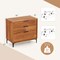 Cherry MDF 3 Drawer Dresser with Metal Legs and Anti Tipping Kit